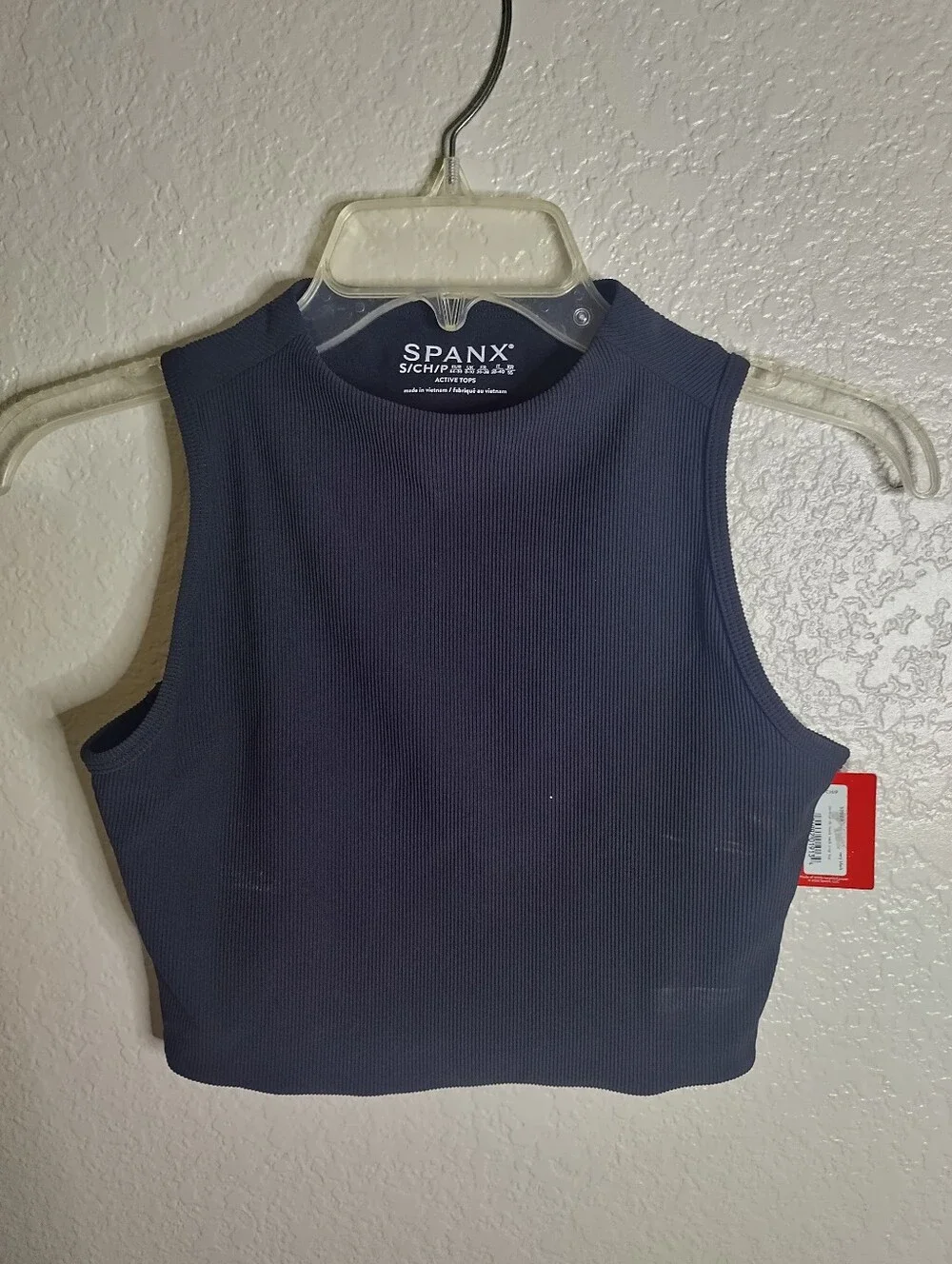 NWT SPANX CONTOUR RIB MOCK NECK Crop Top Sz S